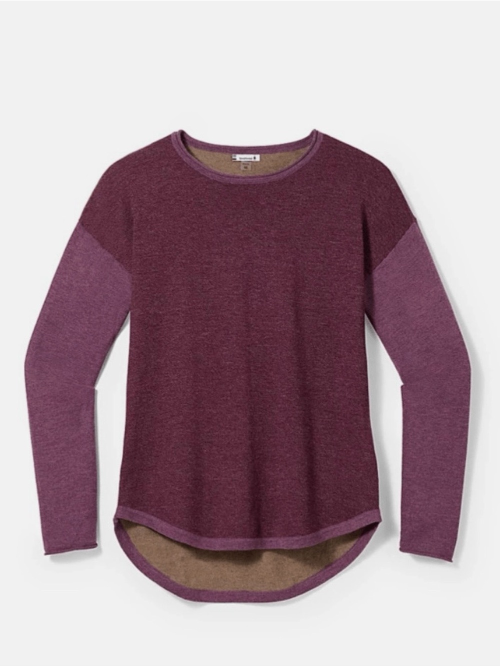 Smartwool Shadow Pine Colorblock Sweater Women’s S Purple Wool Blend